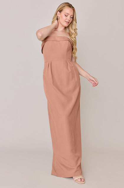 Caroline Crepe Dress | Made To Order | Desert Rose