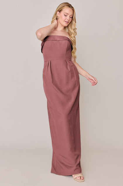 Caroline Crepe Dress | Made To Order | Dusty Rose