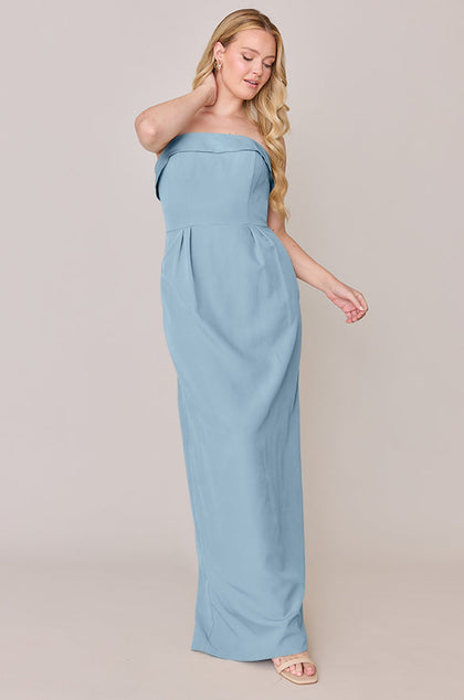 Caroline Crepe Dress | Made To Order | French Blue