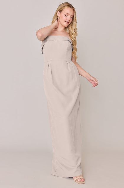 Caroline Crepe Dress | Made To Order | Gold Champagne