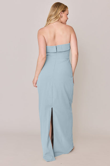Caroline Crepe Dress | Made To Order | Light Blue