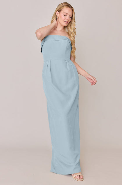 Caroline Crepe Dress | Made To Order | Light Blue