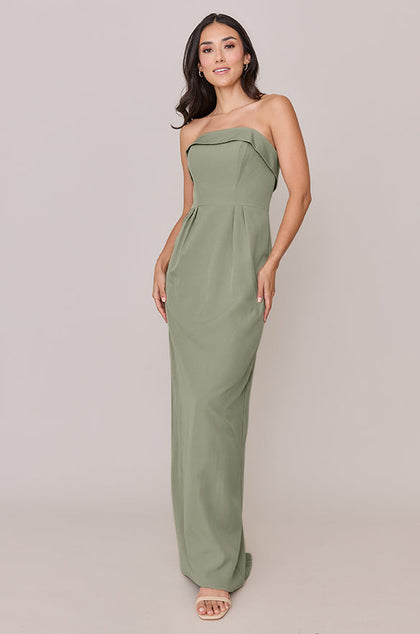 Caroline Crepe Dress | Made To Order | Moss