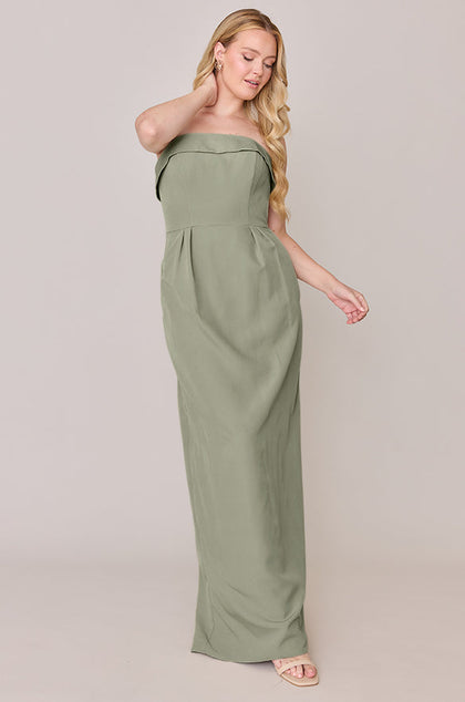 Caroline Crepe Dress | Made To Order | Moss
