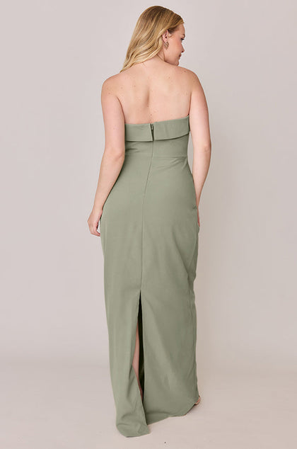 Caroline Crepe Dress | Made To Order | Moss