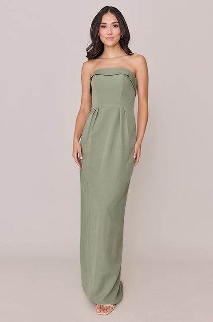 Caroline Crepe Dress | Made To Order | Moss