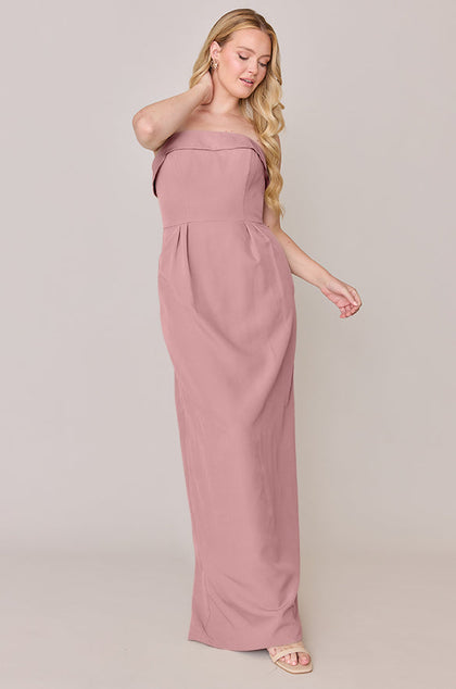 Caroline Crepe Dress | Made To Order | Rose Quartz