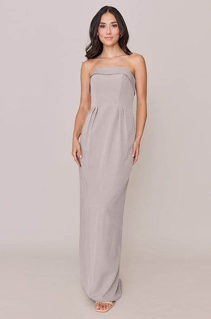 Caroline Crepe Dress | Made To Order | Taupe