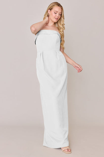 Caroline Crepe Dress | Made To Order | White Pearl