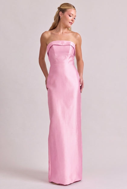 Caroline Luxe Sateen Dress | Candy Pink