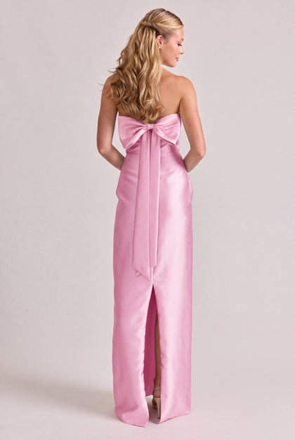 Caroline Luxe Sateen Dress | Candy Pink