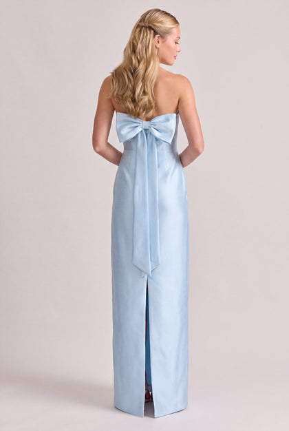Caroline Luxe Sateen Dress | Sky Blue