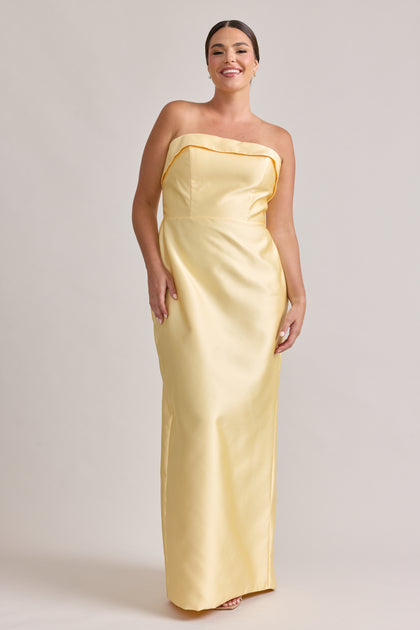Caroline Mikado Dress | Butter Yellow