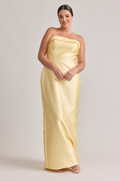 Caroline Mikado Dress | Butter Yellow