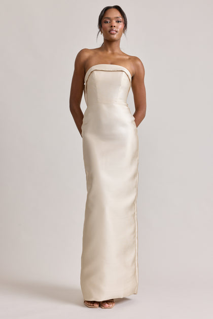 Caroline Mikado Dress | Champagne