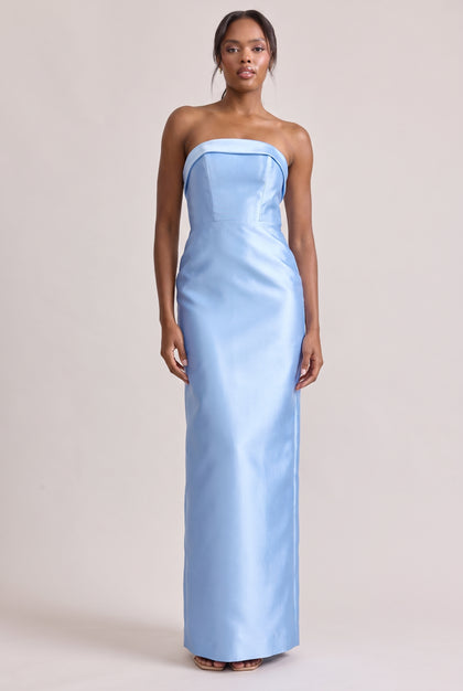 Caroline Mikado Dress | Cornflower Blue