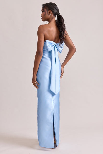Caroline Mikado Dress | Cornflower Blue