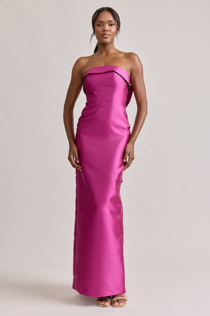 Caroline Mikado Dress | Fuchsia