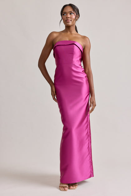 Caroline Mikado Dress | Fuchsia
