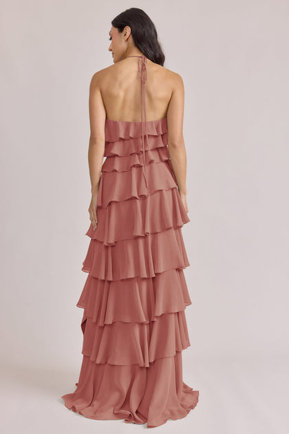 Carrie Chiffon Dress | Made To Order | Desert Rose