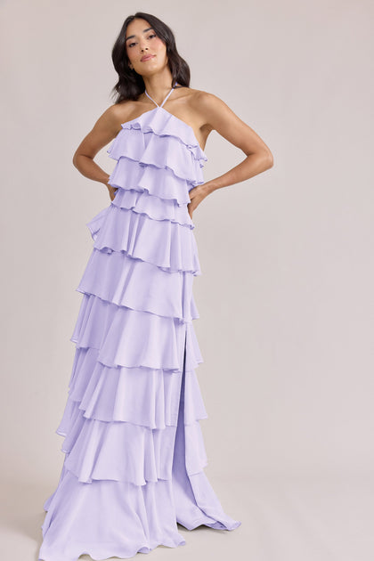 Carrie Chiffon Dress | Made To Order | Light Lavender