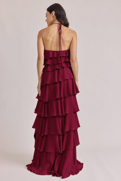 Carrie Chiffon Dress | Made To Order | Marsala