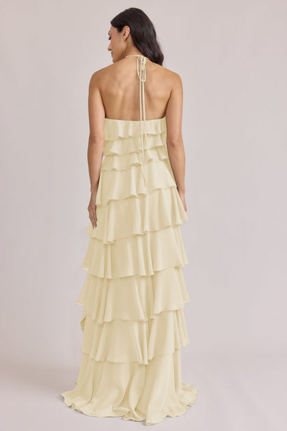 Carrie Chiffon Dress | Made To Order | Yellow