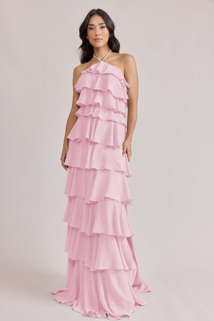 Carrie Chiffon Dress | Made To Order | Perfect Pink