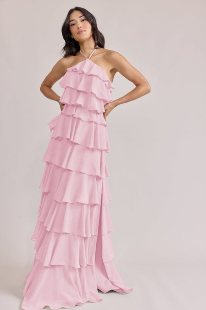 Carrie Chiffon Dress | Made To Order | Perfect Pink