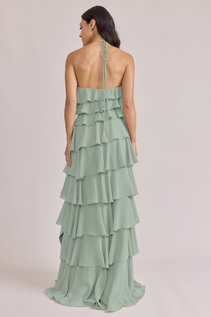 Carrie Chiffon Dress | Made To Order | Sage