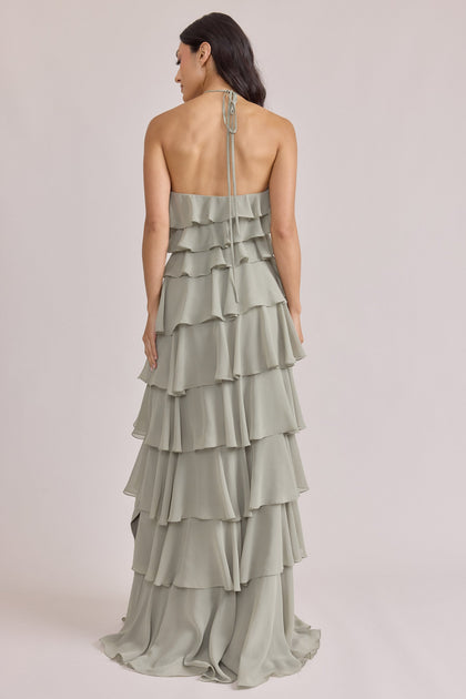 Carrie Chiffon Dress | Made To Order | Sage