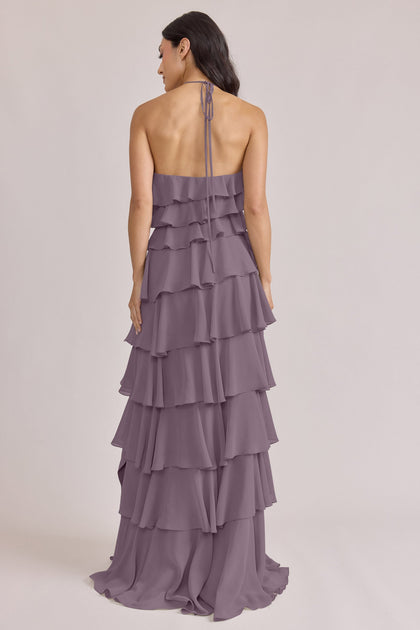 Carrie Chiffon Dress | Made To Order | Wisteria