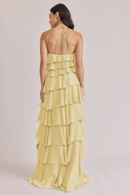 Carrie Chiffon Dress | Made To Order | Yellow