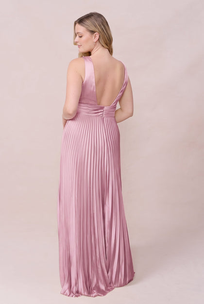 Celine Satin Pleated Dress | Made To Order | Perfect Pink