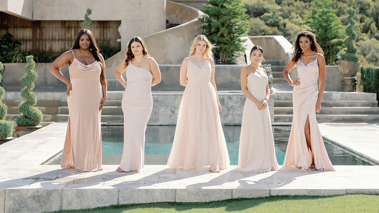 Mismatched Bridesmaid Dresses Inspiration - Different Styles & Shades