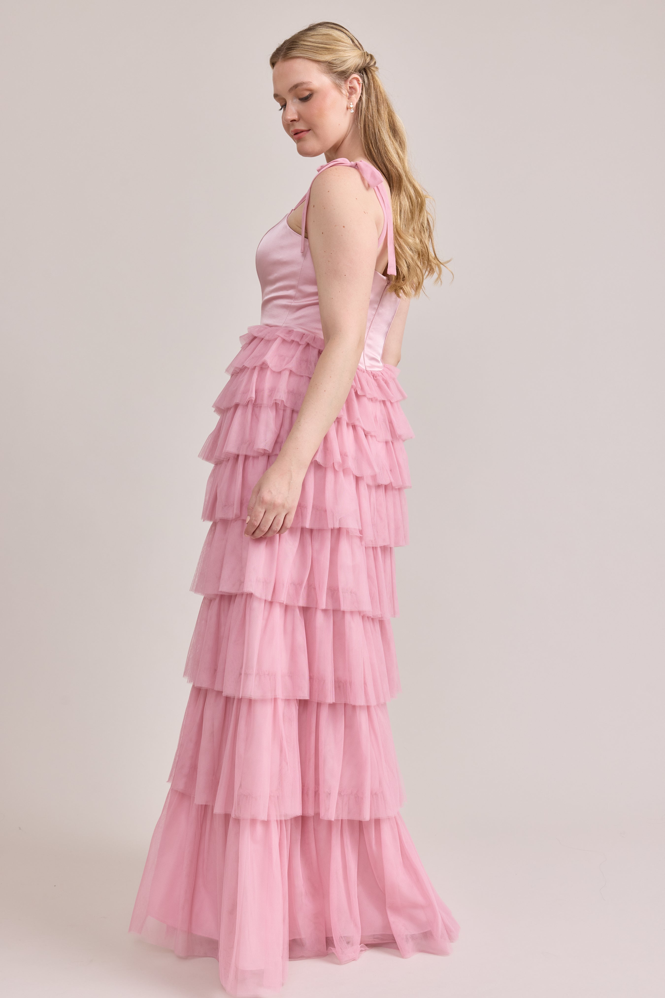 Charlotte Satin + Tulle Dress | Made To Order Rosette Satin / Rosette Tulle Charlotte Satin + Tulle Dress | Made To Order Rosette Satin / Rosette Tulle