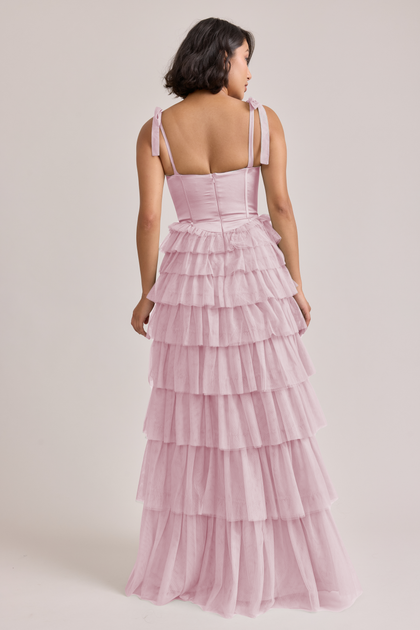 Charlotte Satin + Tulle Dress | Made To Order | Baby Pink Satin / Baby Pink Tulle