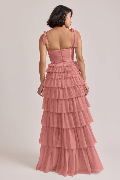 Charlotte Satin + Tulle Dress | Made To Order | Desert Rose Satin / Desert Rose Tulle