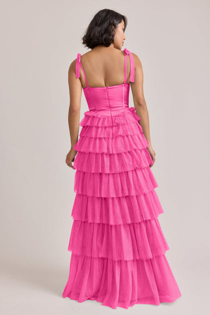 Charlotte Satin + Tulle Dress | Made To Order | Malibu Pink Satin / Malibu Pink Tulle