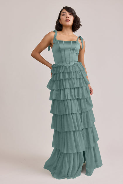 Charlotte Satin + Tulle Dress | Made To Order | Rosemary Satin / Rosemary Tulle