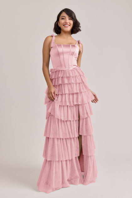 Charlotte Satin + Tulle Dress | Made To Order | Rosette Satin / Rosette Tulle