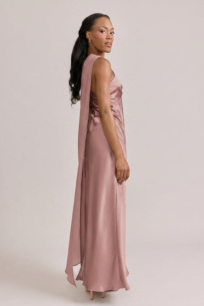 Chiffon Asymmetrical Shawl | Made To Order | Desert Rose
