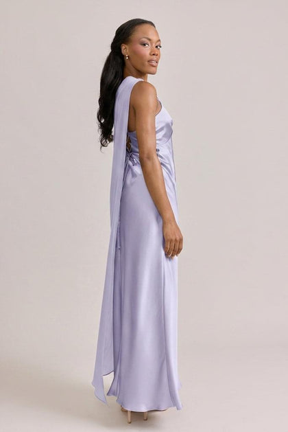 Chiffon Asymmetrical Shawl | Made To Order | Light Lavender