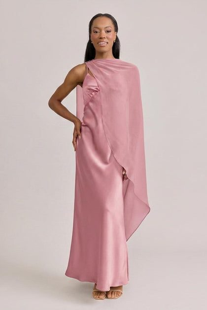 Chiffon Asymmetrical Shawl | Made To Order | Rosette
