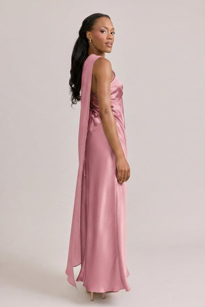 Chiffon Asymmetrical Shawl | Made To Order | Rosette