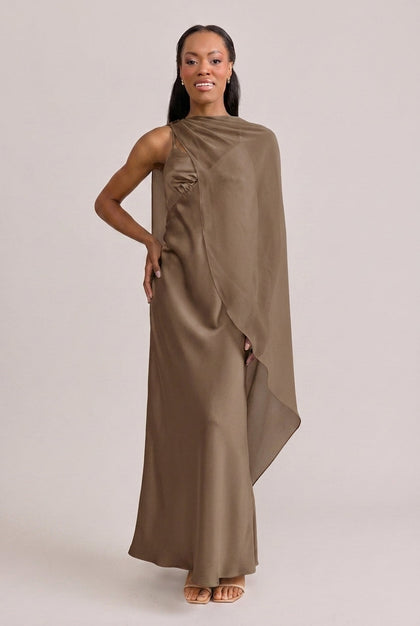 Chiffon Asymmetrical Shawl | Made To Order | Truffle