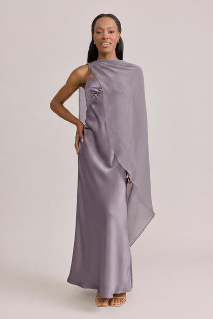 Chiffon Asymmetrical Shawl | Made To Order | Wisteria