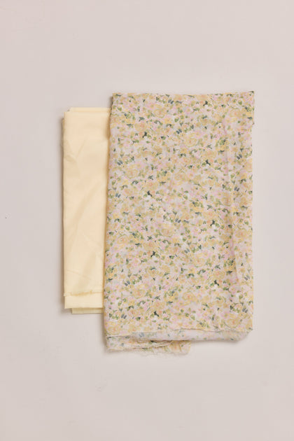 Chiffon Floral Print Fabric By Yard | Yellow Posey