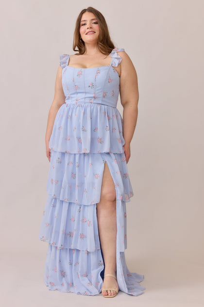 Chiffon Floral Print Mega Swatch | Periwinkle Petit Rose