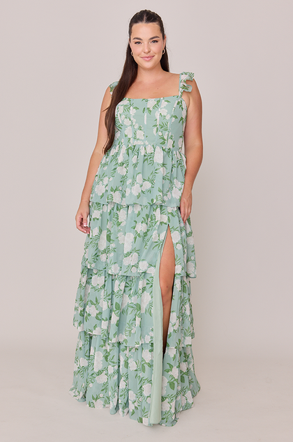 Chiffon Floral Print Mega Swatch | Sage Multi Bouquet